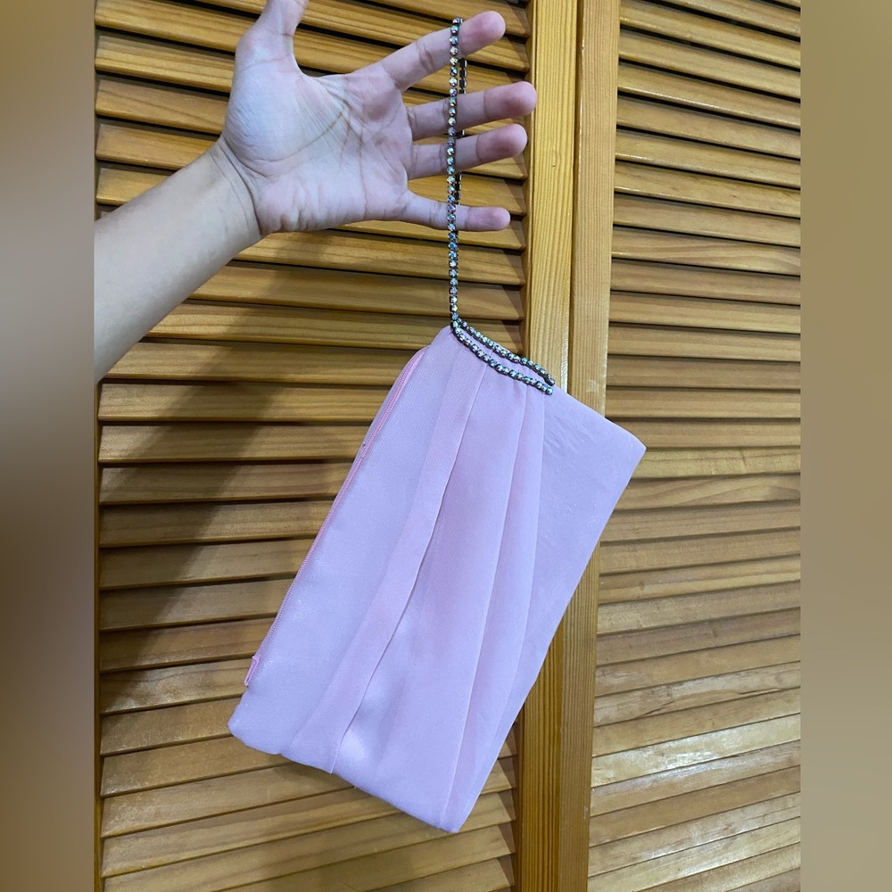 Adorable, mini wristlet with rhinestones